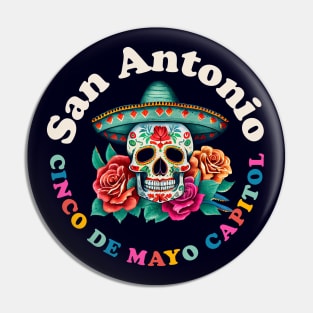 San Antonio Cinco de Mayo 2023 Sugar Skull Texas Pin