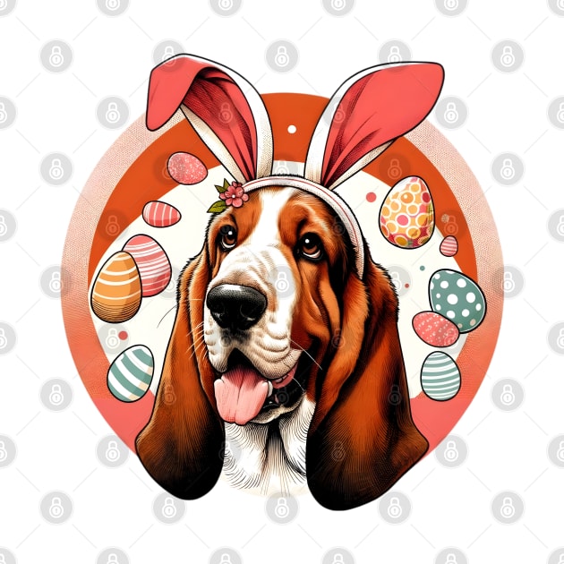 Basset Fauve de Bretagne with Bunny Ears Easter Joy by ArtRUs