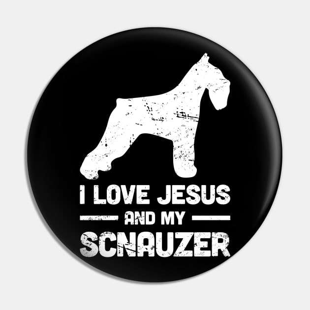 Schnauzer - Funny Jesus Christian Dog Pin by MeatMan