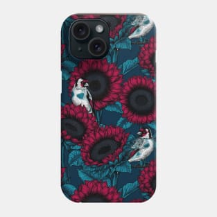 Sunflowers and goldfinches 2 Phone Case