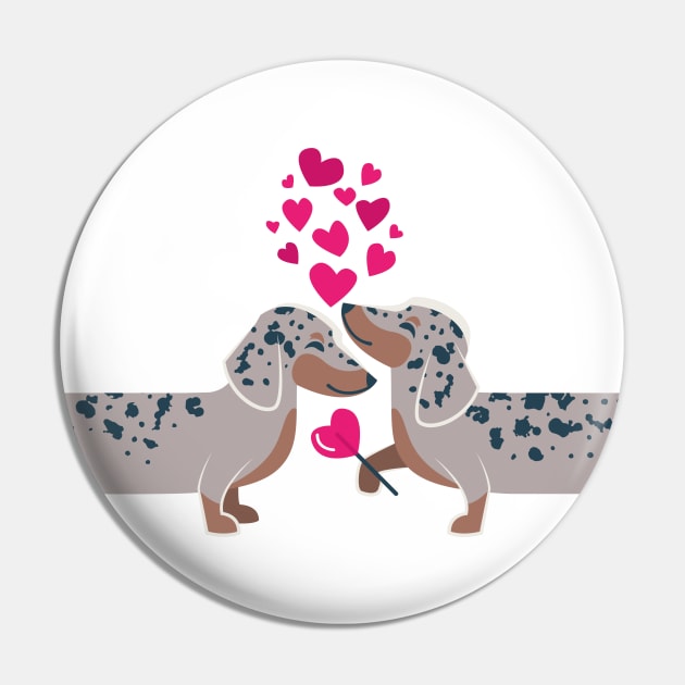 Dachshunds long love // fuchsia pink hearts Valentine's Day details spotted weiner dog puppy Pin by SelmaCardoso