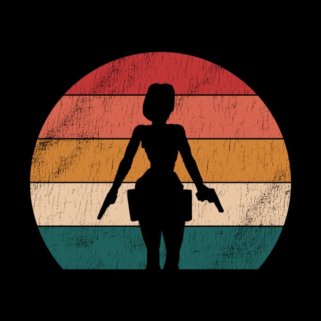 Tomb Raider Lara Croft Vintage Sunset by StebopDesigns