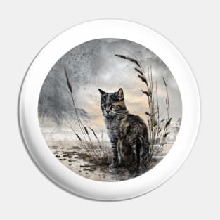 Experience the Magic of Fantasy Cat Warrior Designs Pin