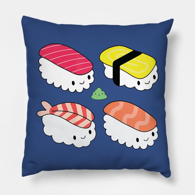 sushi poops wasabi 2 Pillow by kiddolovie