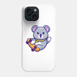 Cute mouse play skateboard cartoon Phone Case