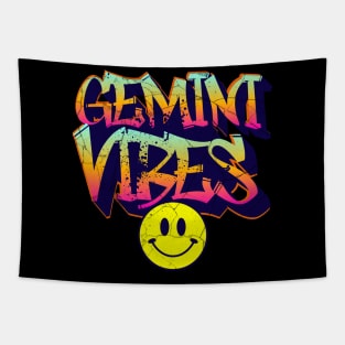 Gemini Vibes Graffiti Zodiac Birthday Tapestry