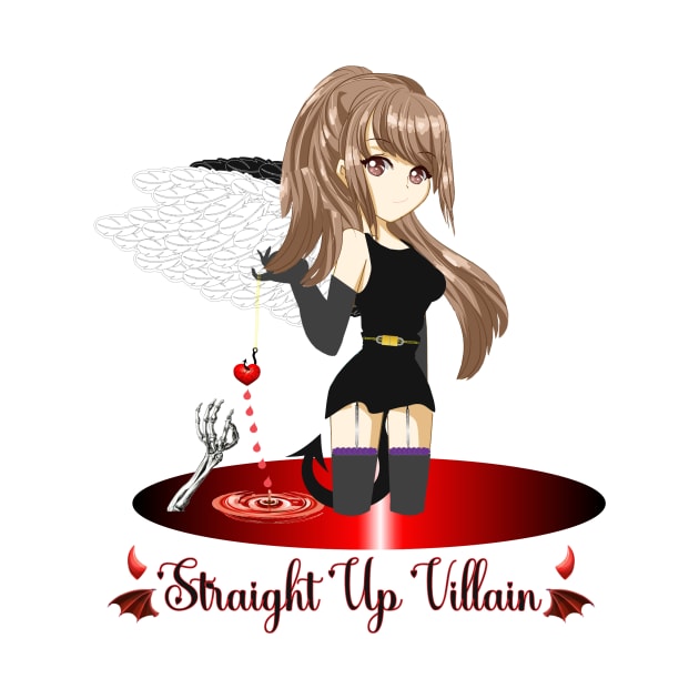 Straight Up Villain Cute Anime Demon Girl by PlayfulPandaDesigns