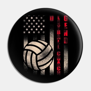 Dad Volleyball Coach Flag Fathers Day Pin