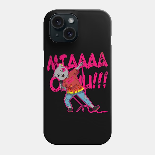 Rock singer cat pink Phone Case by L’étoile stéllaire