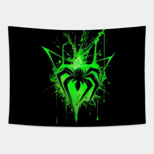 Green Neon Arachnophobia Tapestry