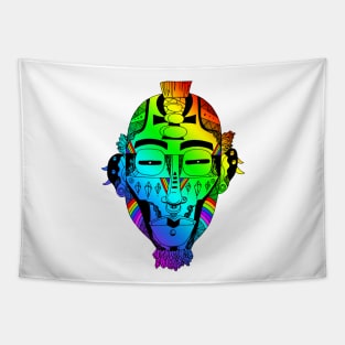 Rainbow African Mask 5 Tapestry