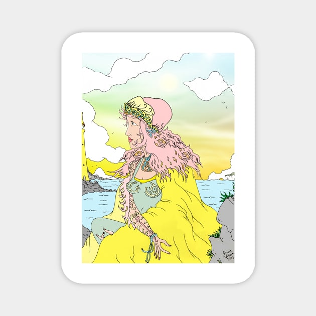 Sea Shore Figure drawing/ Portrait. Magnet by grantwilson