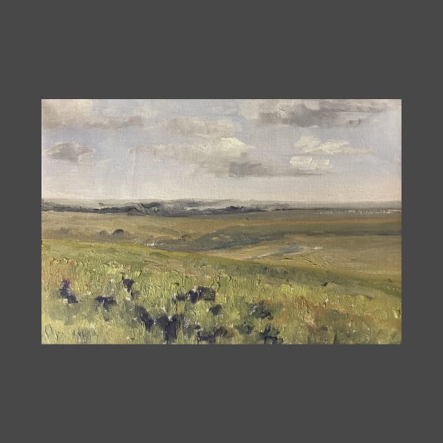 Green Pasture Vintage Painting by Gallery Digitals