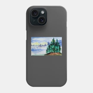 Christmas trees landscape Phone Case