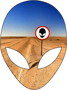 Alien Head Outline (Desert Highway) Magnet