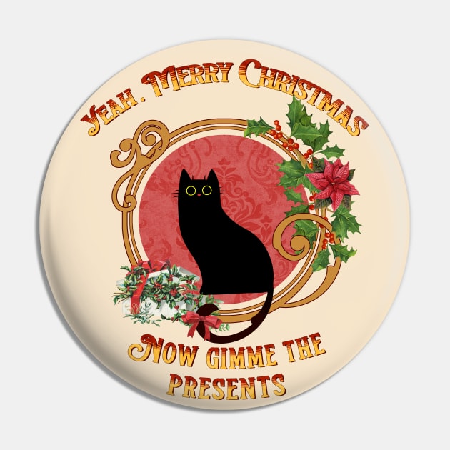 Grumpy black cat merry christmas, Festive black cat Pin by Catmaleon Design