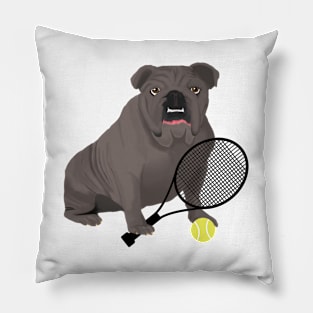 Tennis Gray Bulldog Pillow