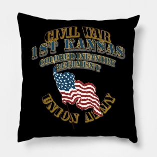 Civil War - 1st Kansas Colored Infantry Regiment - USA X 300 Pillow