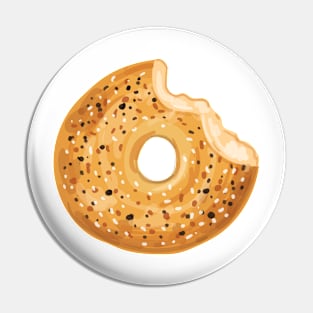 Half eaten bagel watercolor Pin