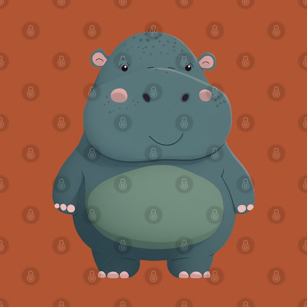 Cute Baby Hippo by Bondoboxy