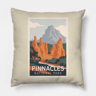 Pinnacles National Park Vintage Travel Poster Pillow