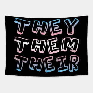 They Them Their Transgender LGBTQ Trans pride Tapestry