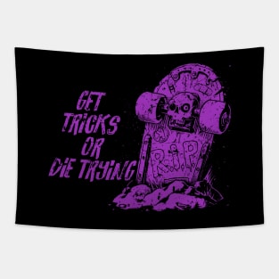 Get tricks or die trying - purple Tapestry