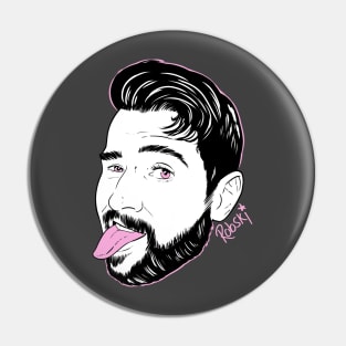 Dan stick your... tongue out - black and white Pin