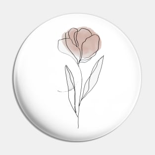 One Line Flower Botanical  Abstract Pin