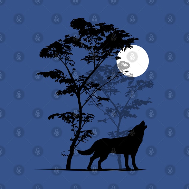 Tree Wolf Moon by albertocubatas