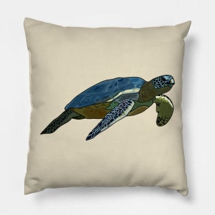 Sea turtle cartoon illustration Pillow