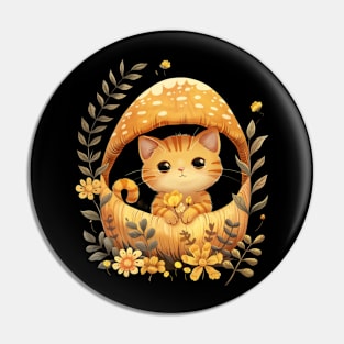 Cottagecore Aesthetic Cat Forests Pin