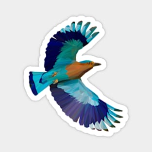 Indian Roller Bird Lowpoly Art Magnet