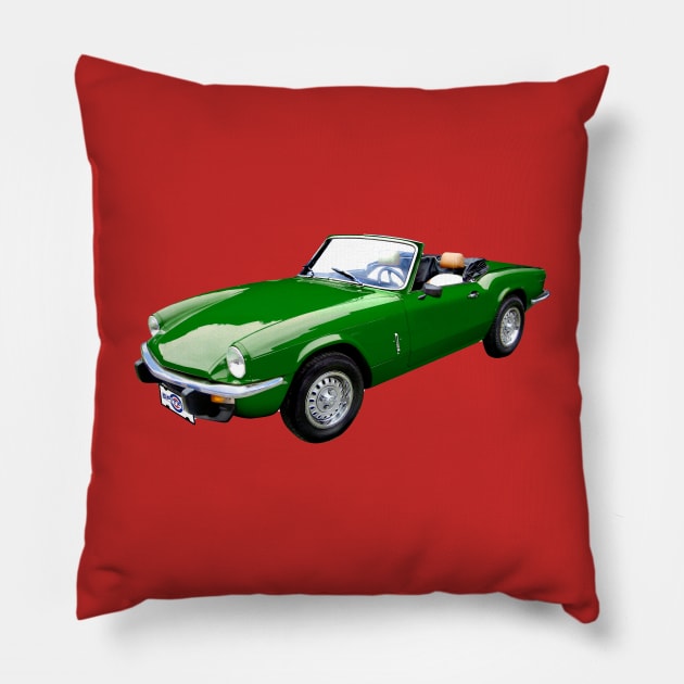 Triumph Spitfire (green) Pillow by Midcenturydave