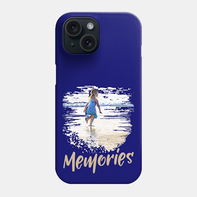 Memories - Little girl playing on the beach Phone Case by Ripples of Time