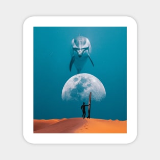 Dolphin and the moon Magnet