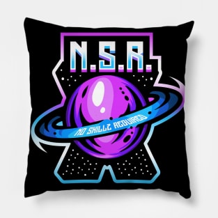 No Skillz Required Logo (N.S.R.) Pillow