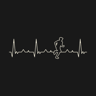 Jogging Runner. Heart. Love. EKG. Pulse. Beat. T-Shirt