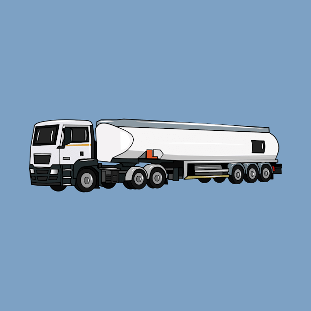 Tanker truck fuel transport cartoon illustration by Miss Cartoon