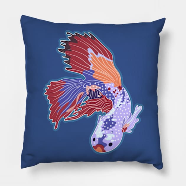 Colourful Betal Fish Pillow by JadedOddity