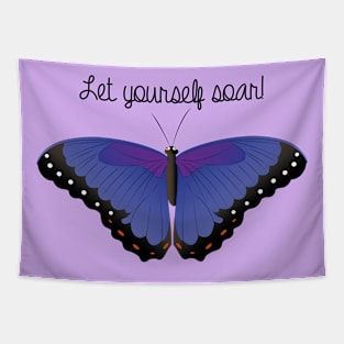 Blue Morpho Butterfly - Let Yourself Soar! Tapestry