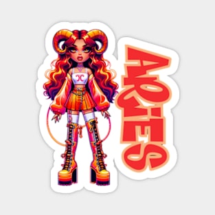 Aries SZN Dollz Zodiac Birthday Anime Baddie Magnet