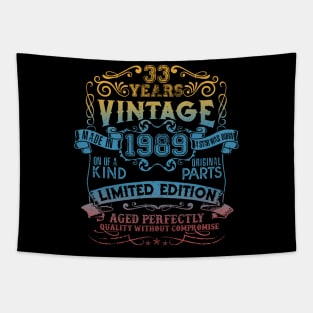 33 Years old Vintage 1989 Limited Edition 33rd Birthday Tapestry