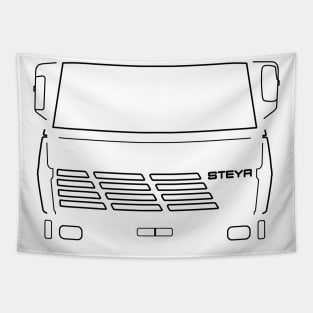 Steyr classic 1970s truck black outline graphic Tapestry