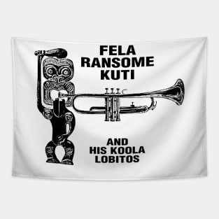 BLACK DECAL OF FELA RANSOME KUTI- AND HIS KOOLA LOBITOS Tapestry