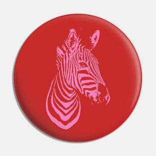 Zebra Face - Pink Pin