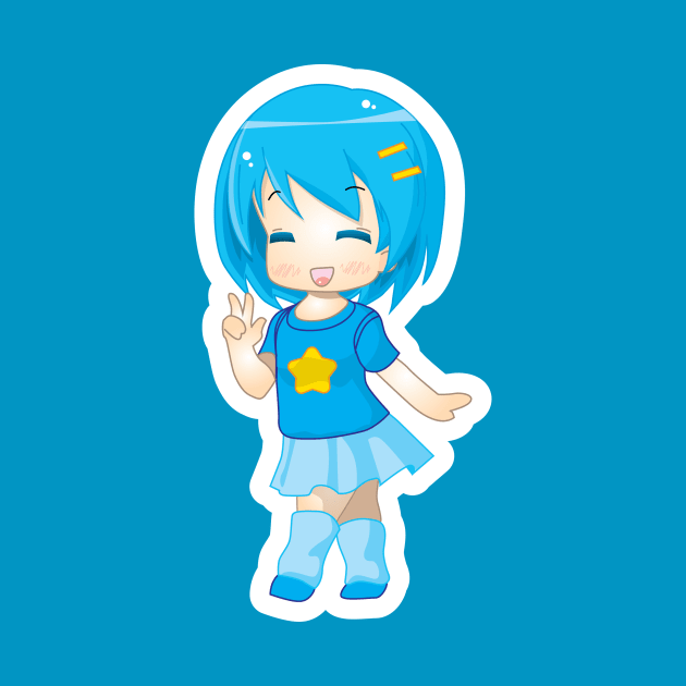 Chibi Girl in Blue by eyeopening