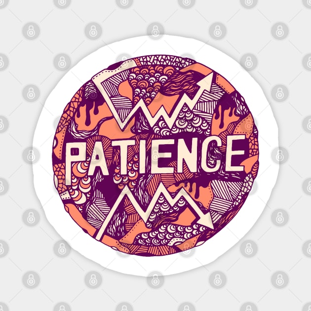 Peach Circle of Patience Magnet by kenallouis