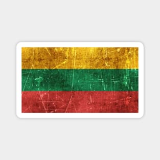 Vintage Aged and Scratched Lithuanian Flag Magnet