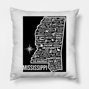 Mississippi Map Pillow